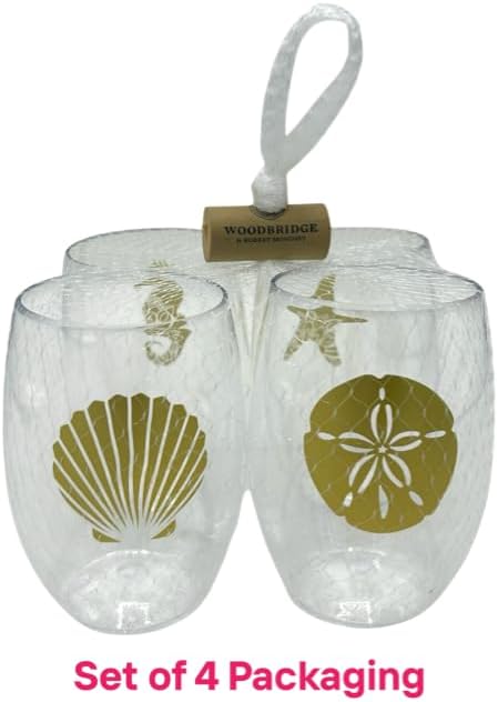 Set of 4 Shatterproof Designer 16 oz Plastic Wine Glasses MADE in the USA - Image 2