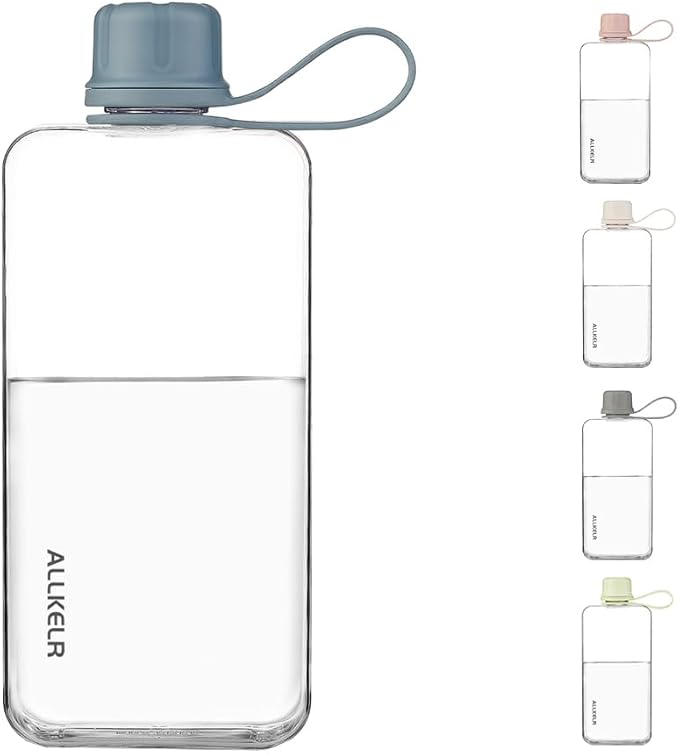 Portable Flat Water Bottle, BPA Free Reusable Tritan Plastic Travel Water - Image 3