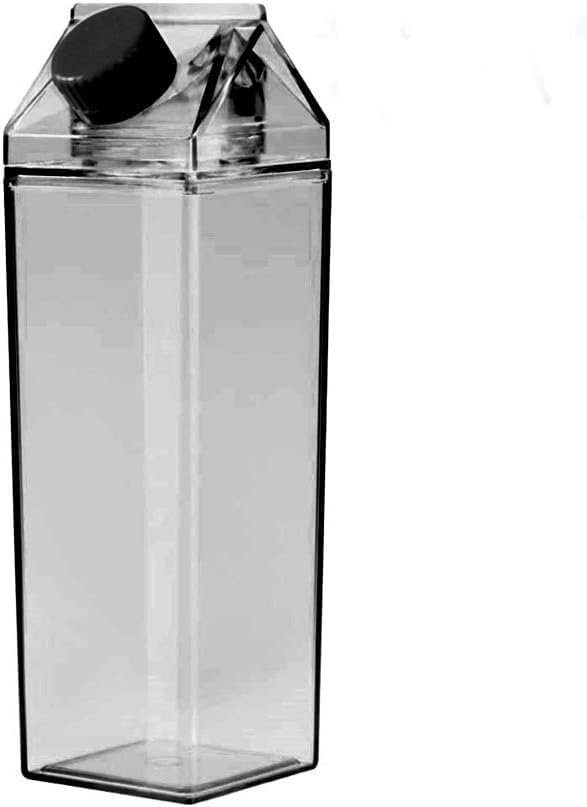 Jinberry 1000ml/34oz Cute Leakproof Clear Milk Carton Water Bottle Portable - Image 2