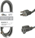 Indoor Outdoor Extension Cord Weatherproof, UL Certified, 16 Gauge 8FT Grey 3 by HONDERSON
