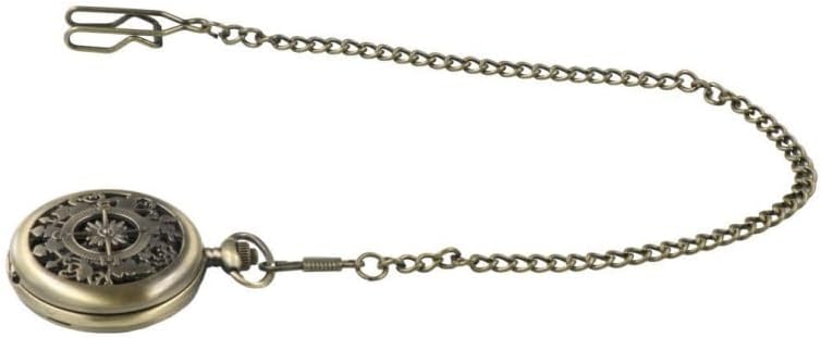 Pocket Compass with Hanging Chain, Vintage Zinc Alloy Flip Cover Compass Pocket - Image 3