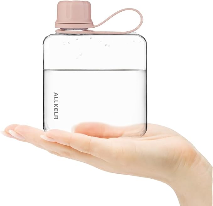 Portable Flat Water Bottle, BPA Free Reusable Tritan Plastic Travel Water - Image 2