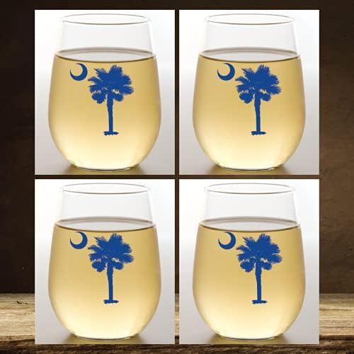 Set of 4 Shatterproof Designer 16 oz Plastic Wine Glasses MADE in the USA by Unknown