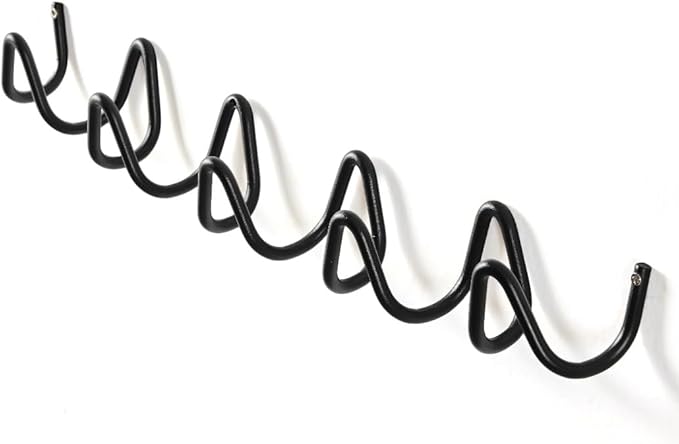 Black Wall Mounted Coat Rack, Decoration Wave Shaped Wall Hooks, Heavy-Duty by FKLOYP