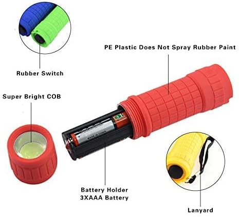 Whaply 6-Pack Small Mini Flashlight Set, 5 Colors, COB LED Handheld Flashlight - Image 2