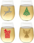 Set of 4 Shatterproof Designer 16 oz Plastic Wine Glasses MADE in the USA by Unknown