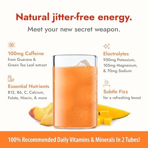 Zipfizz Daily Energy Drink Powder, Peach Mango, 20 Pack | 3-in-1 Sustained - Image 6