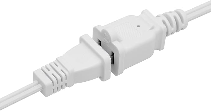 Short Extension Cord 1 FT, 2 Prong White, Mini Extension Cord US Male/Female - Image 5