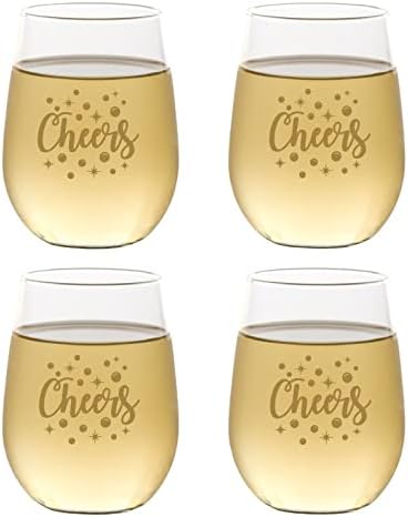 Wine-Oh Set of 4 Shatterproof Designer 16 oz Plastic Wine Glasses MADE in the by Unknown