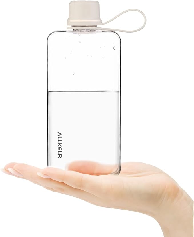 Portable Flat Water Bottle, BPA Free Reusable Tritan Plastic Travel Water - Image 2