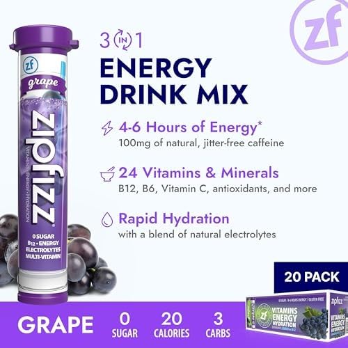 Zipfizz Daily Energy Drink Powder, 20 Pack | 3-in-1 Sustained Energy, Rapid - Image 4