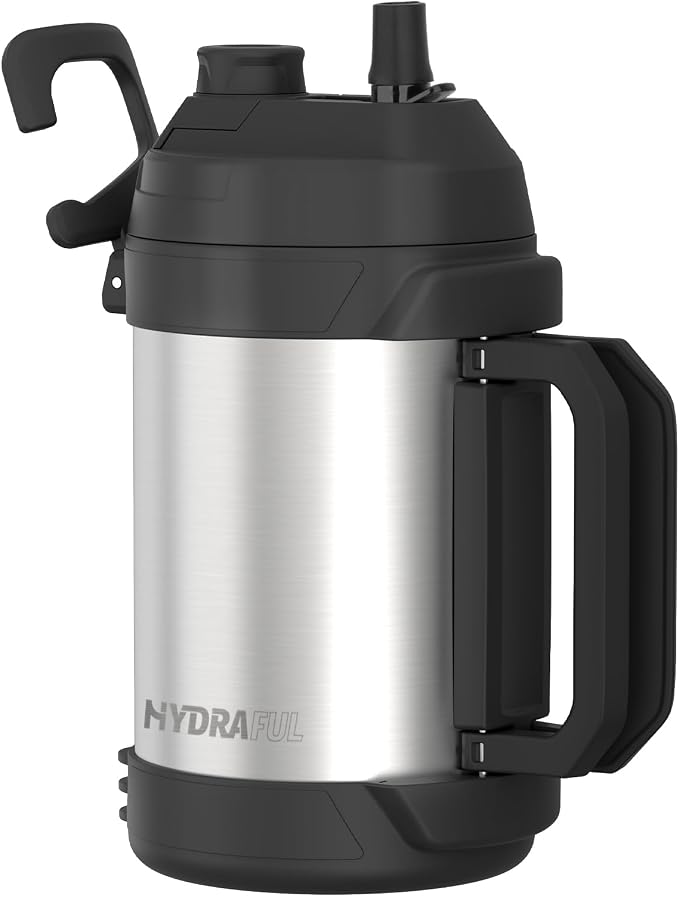 1 gallon water jug, 128 oz Large Insulated Stainless Steel Sports Water Jug by Hydraful