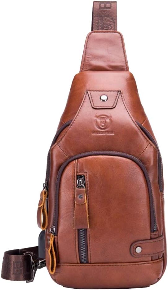 Hebetag Leather Sling Bag Hiking Daypack - Image 9
