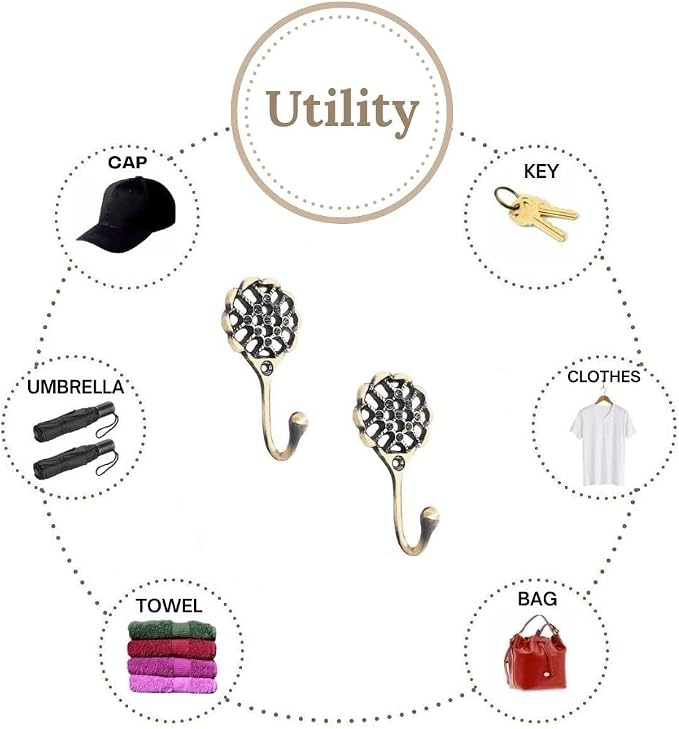 FAPBADRI Multipurpose Hooks, Used to Hang Clothes, Curtain Hold Backs, Colour - Image 4