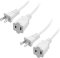 Short Extension Cord 3 Ft，2Pack Flat Plug Extension Cord 2 Prong, US by Yeatel