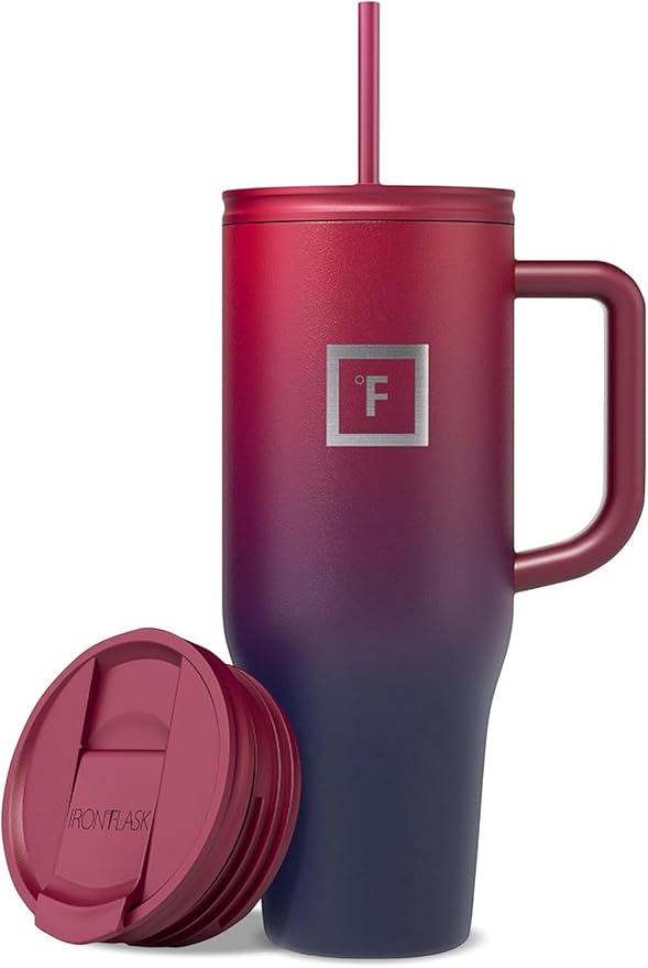 IRON °FLASK Co-Pilot Insulated Mug w/Straw & Flip Cap Lids by IronFlask