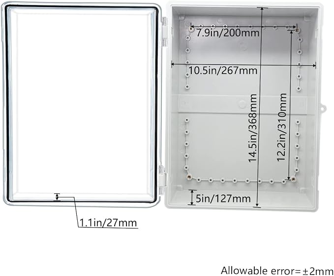 Zulkit Junction Box ABS Plastic Waterproof IP65 Electrical Boxes Hinged Shell - Image 3