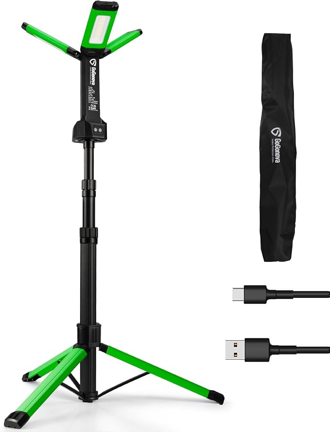 Rechargeable Work Light with Stand, GoGonova Cordless Work Light with Triple by GoGonova