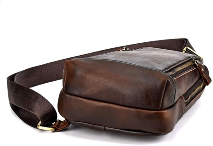 Hebetag Leather Sling Bag Crossbody Backpack - Image 5
