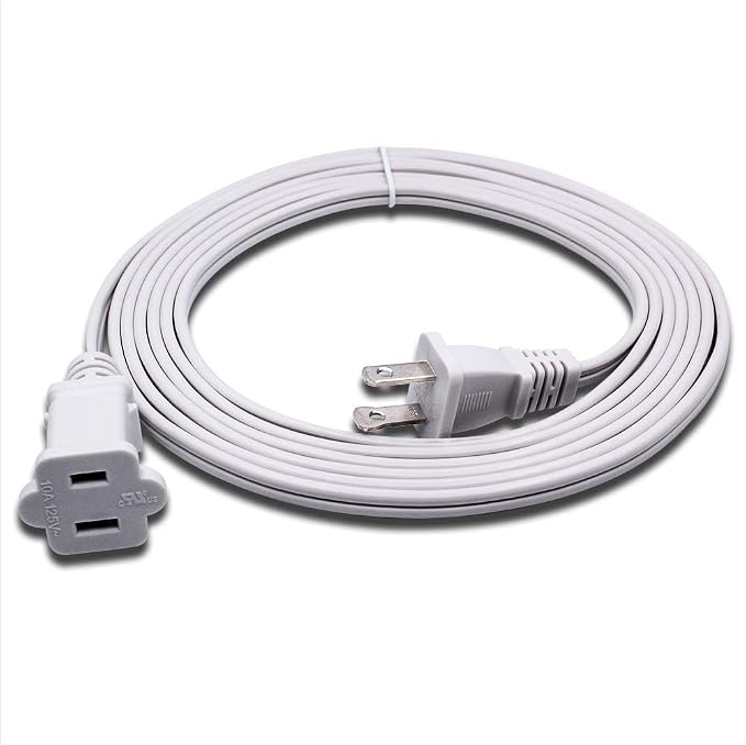 10FT 2 Prong Indoor Extension Cord, Thin White Extension Cords Male/Female - Image 8