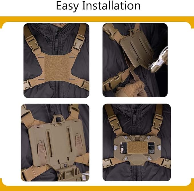 Foldable Tactical Vest Chest Rig Phone Holder, Molle Plate Carrier Pouch - Image 7