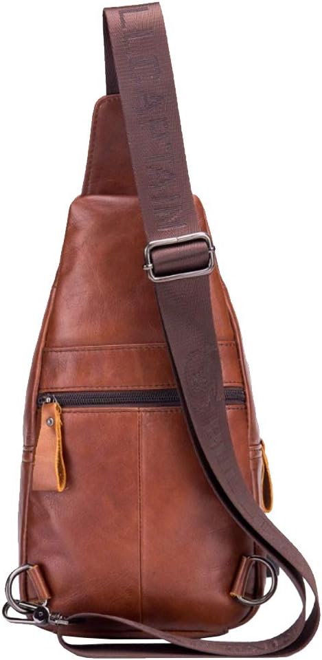 Hebetag Leather Sling Bag Hiking Daypack - Image 3