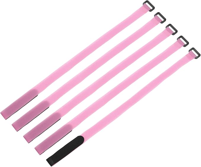 MECCANIXITY 5Pcs Reusable Battery Tie Down Straps, 0.8x20" Pink Nylon by MECCANIXITY