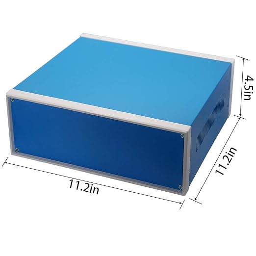 Zulkit Junction Box Blue Metal Project Box DIY Electric Enclosure Case - Image 2