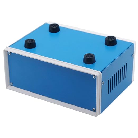 Zulkit Electronic Enclosures Blue Metal Enclosure Project Case DIY Box Junction - Image 3