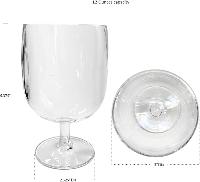 Lily's Home Unbreakable Plastic Wine Glasses Set of 8, 12 oz Shatterproof - Image 9
