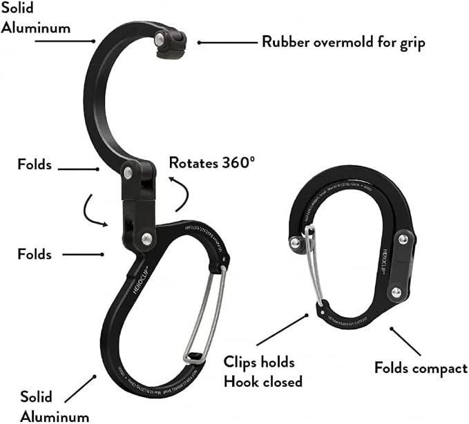 GEAR AID HEROCLIP 360° Swivel Carabiner Gear Clip and Hook - Image 3