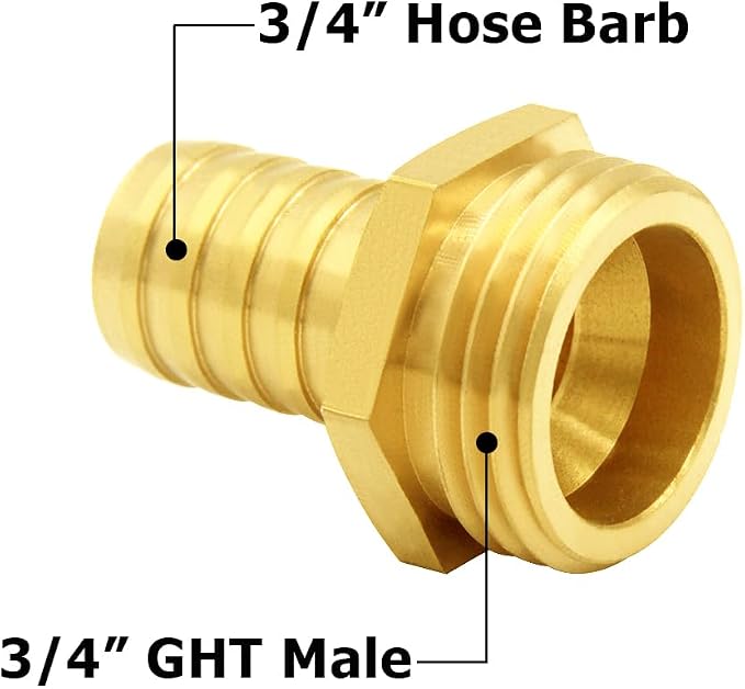 Hooshing 3/4" Garden Hose Repair Kit Solid Brass Water Hose Mender Male and - Image 3