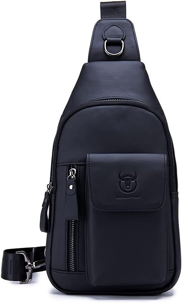 Hebetag Leather Sling Bag Hiking Daypack - Image 2