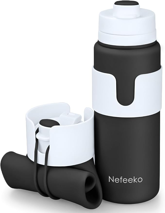 Nefeeko Collapsible Water Bottle, BPA Free 26oz Foldable Water Bottle by Nefeeko