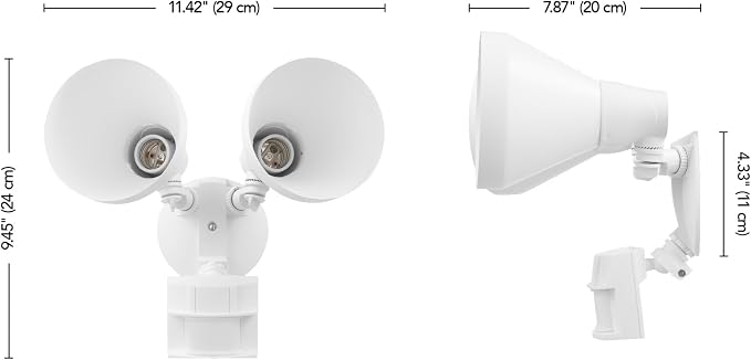 Globe Electric 17000273 180-Degree 240 W Twin Head White Hardwired Motion - Image 8
