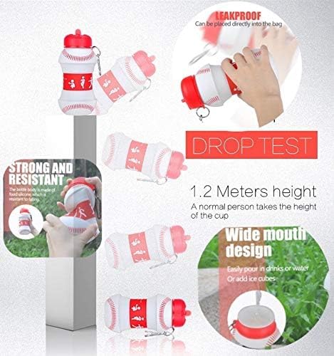 Clip-On Collapsible BPA-Free Silicone Baseball Water Bottle - Image 8