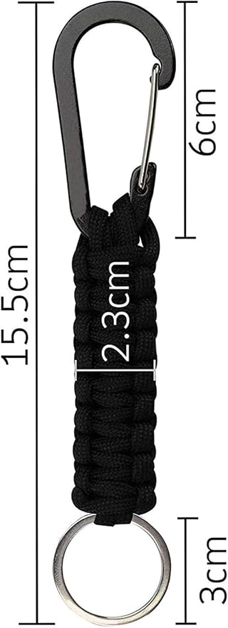 BRAVESHINE Paracord Keychain Carabiner Clip, D Ring Lanyard Hanger Stroller Hook - Image 2