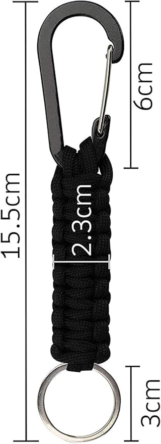 BRAVESHINE Paracord Keychain Carabiner Clip, D Ring Lanyard Hanger Stroller Hook - Image 2