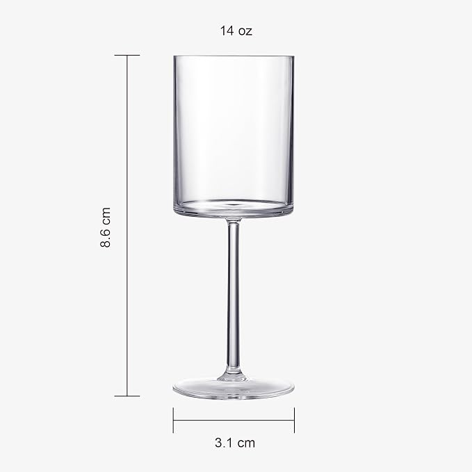 Unbreakable Stemmed Square Tritan Acrylic Wine Glasses European Style | Set of - Image 5