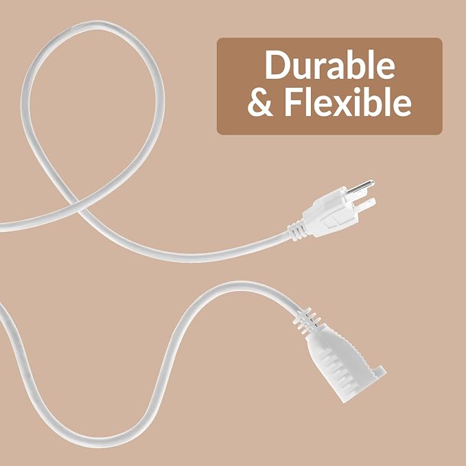 Heavy Duty Extension Cord/Wire Power Cable, Indoor 16/3, Single Outlet - Image 3