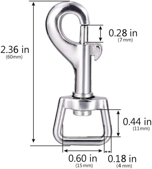 Swivel Snap Hooks, Lucky Goddness 20pcs Metal Heavy Duty Square Eye Clasp - Image 4