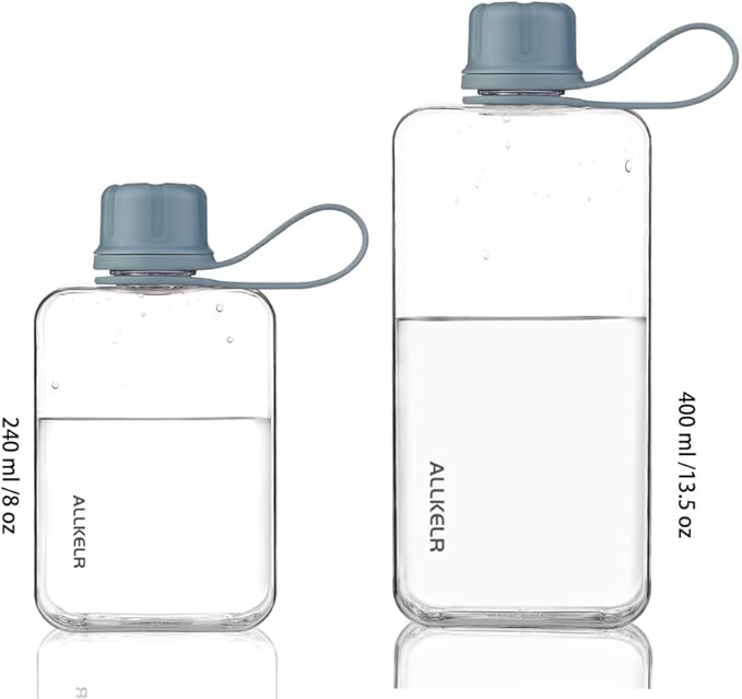 Portable Flat Water Bottle, BPA Free Reusable Tritan Plastic Travel Water - Image 4