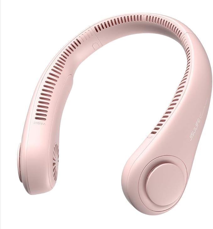 JISULIFE Portable Neck Fan, Hands-Free Bladeless, 5 Speeds, 4000 mAh Battery by LivechillStaycool
