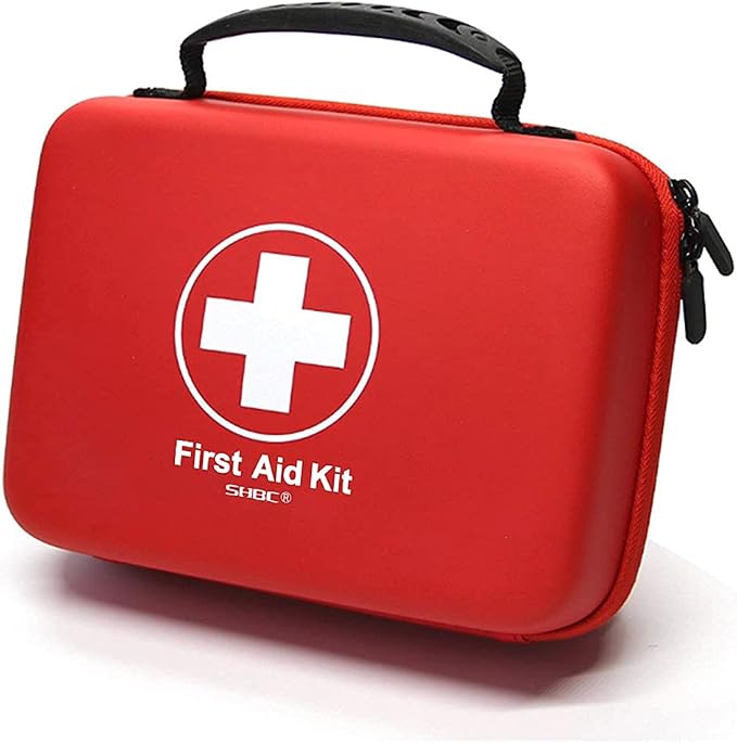 Compact First Aid Kit Designed for Family Emergency Care. Waterproof EVA Case by SHBC
