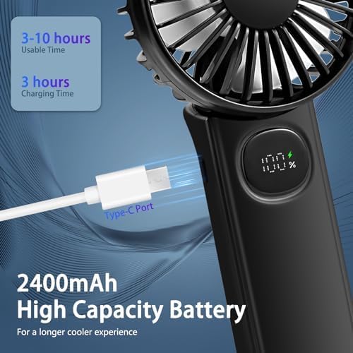 Personal Hand Held Fan for Travel, Foldable Eyelash Neck Fan - Image 2