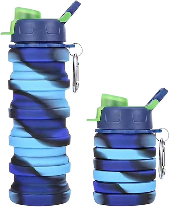 Silicone Collapsible Water Bottles, 16oz 500ml Portable Foldable Expandable - Image 9