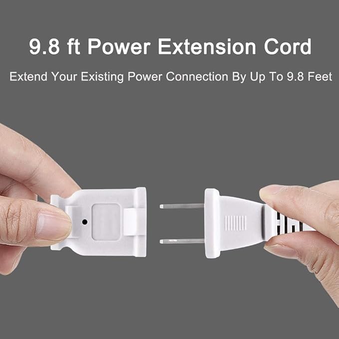 10FT 2 Prong Indoor Extension Cord, Thin White Extension Cords Male/Female - Image 10