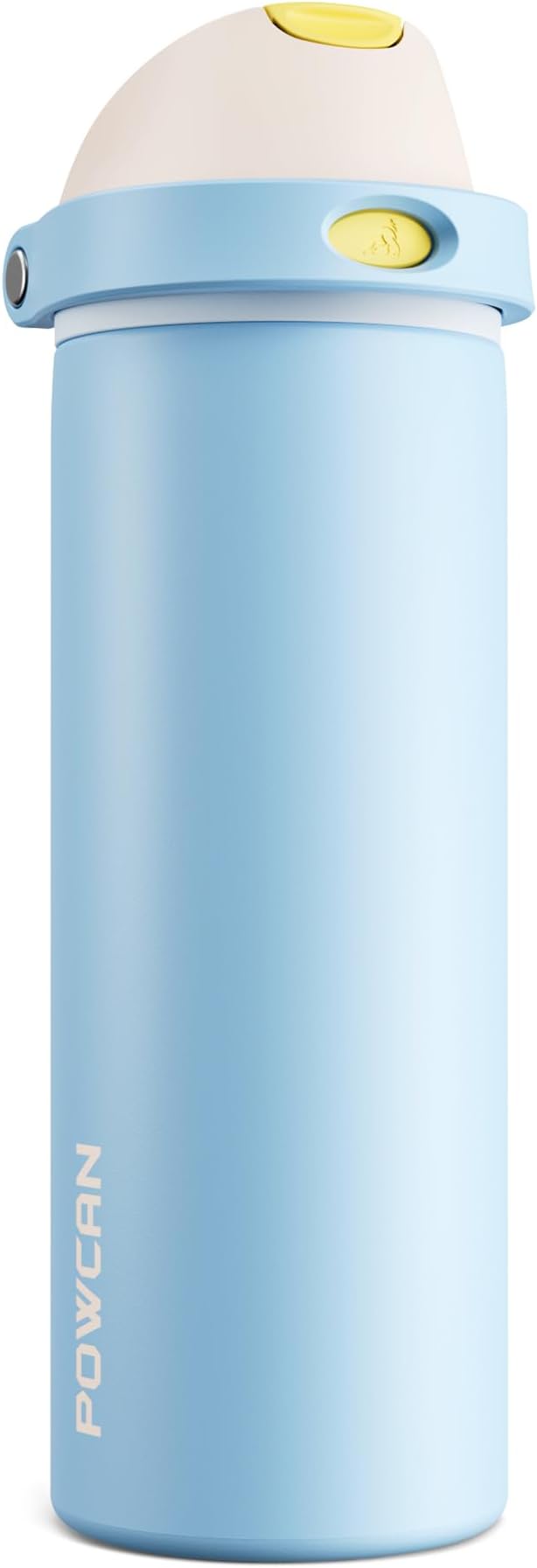 POWCAN 24 oz Metal Water Bottle: 2-in-1 Push-Button Spout & Quick-Flip Straw by POWCAN