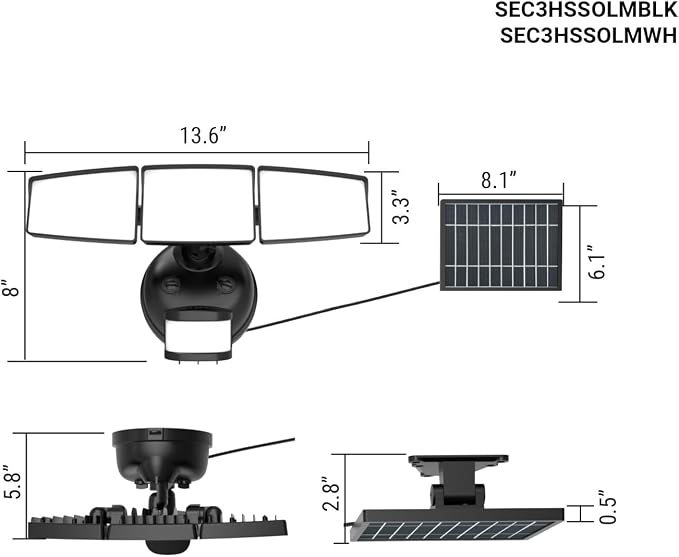 HALO Next Gen Solar-Powered LED Security Floodlight, 3 Head w/Motion Sensing - Image 2