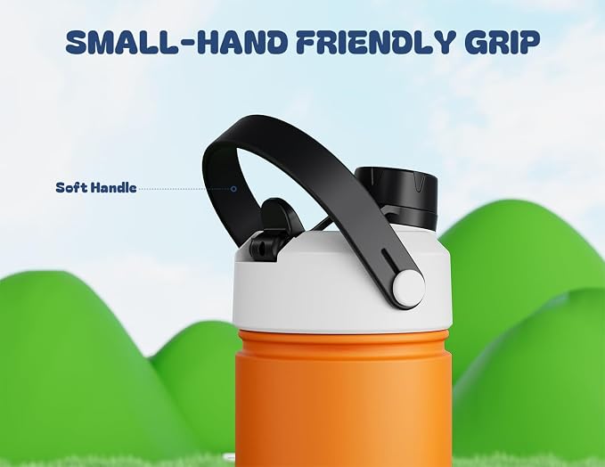 12 oz Kids Insulated Water Bottle: 2-in-1 Straw Spout Lid, Keep Cold 24H - Image 5